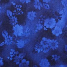 Katoen blauw met bloemen